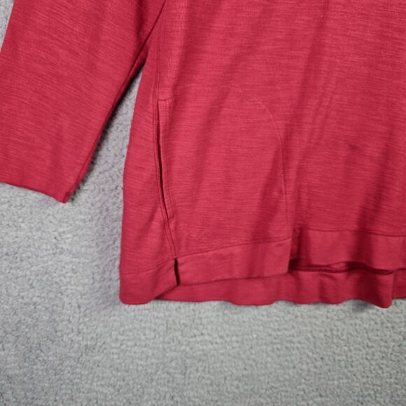 J Jill Tunic 3X Red Cotton Blend V Neck Soft Relaxed Long Sleeve Oversized Fall - Picture 4 of 11